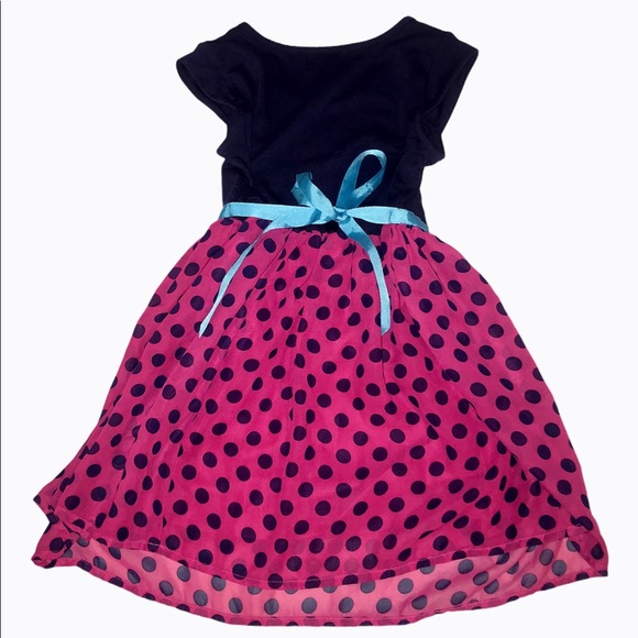 Pinky Toddler Girls Navy & Pink Dress Size 5T - Picture 2 of 5